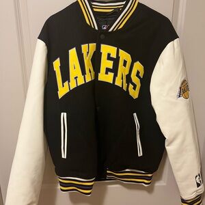 NBA Lakers Black and Gold Letterman Jacket